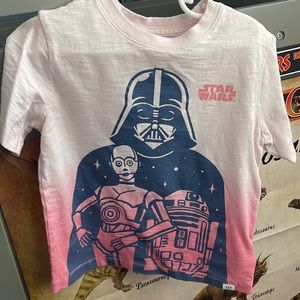 Gap boys Star Wars shirt pink Darth Vader, C-3PO, R2-D2 used